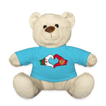 Algerien Montenegro Flagge Hände Herzform - Teddy - Atollblau - Vorne