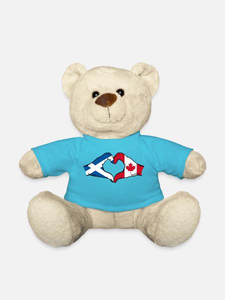 Scotland Canada Hands Heart Shape - Teddy Bear - atoll blue