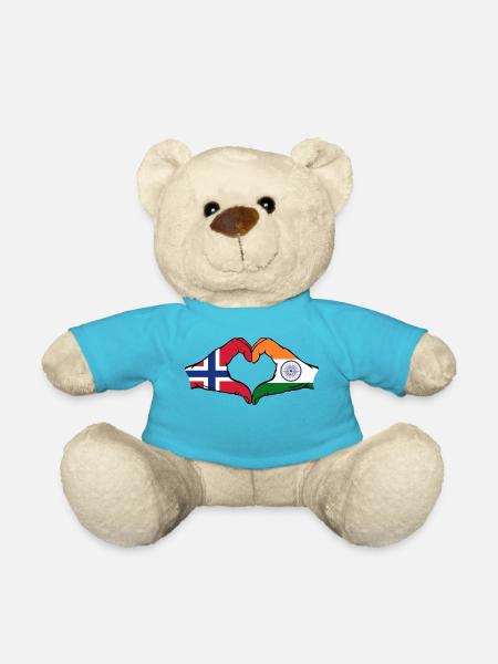 Norwegen Indien Hände Herzform - Teddy - Atollblau
