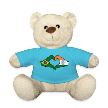 Brasilien Indien Hände Herzform - Teddy - Atollblau - Vorne