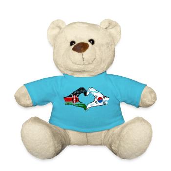 Kenia Südkorea Hände Herzform used - Teddy - Atollblau - Vorne