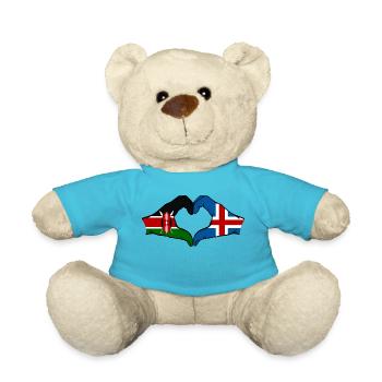 Kenya Island Hands Heart Shape - Teddy Bear - atoll blue - Front