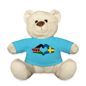 Kenya Sweden Hands Heart Shape - Teddy Bear - atoll blue - Front