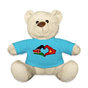 Kenya China Hands Heart Shape - Teddy Bear - atoll blue - Front