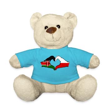 Kenya Poland Hands Heart Shape - Teddy Bear - atoll blue - Front