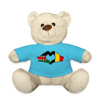 Kenya Belgium Hands Heart Shape - Teddy Bear - atoll blue - Front