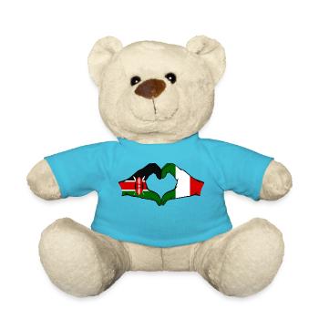 Kenya Italy Hands Heart Shape - Teddy Bear - atoll blue - Front