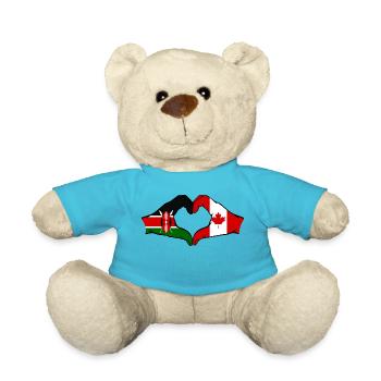 Kenya Canada Hands Heart Shape - Teddy Bear - atoll blue - Front