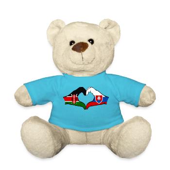 Kenya Slovakia Hands Heart Shape - Teddy Bear - atoll blue - Front