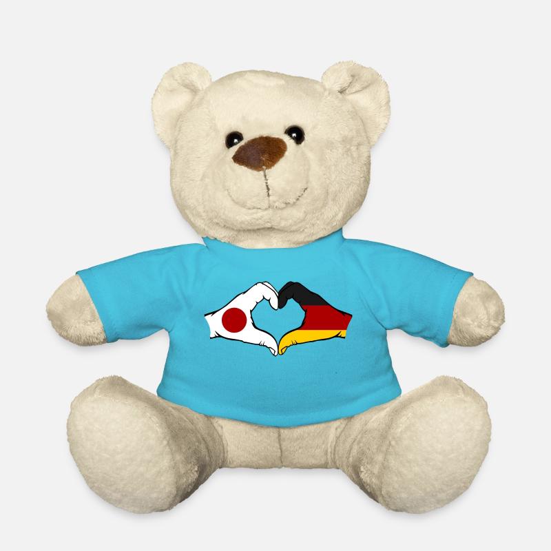 Japan Deutschland Hände Herzform - Teddy - Atollblau