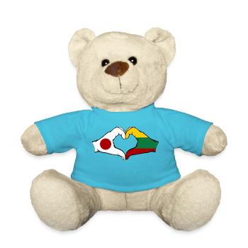 Japan Lithuania Hands Heart Shape - Teddy Bear - atoll blue - Front