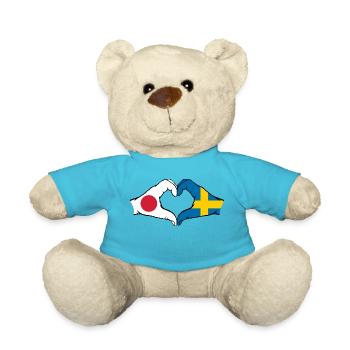 Japan Schweden Hände Herzform - Teddy - Atollblau - Vorne