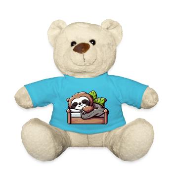 Relaxed Sloth - Comfy Cozy Nap Time - Teddy Bear - atoll blue - Front