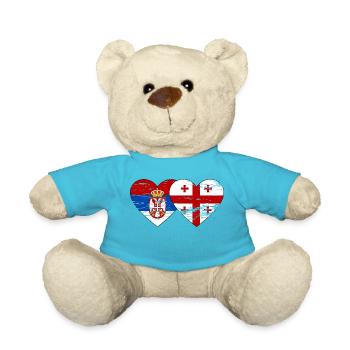 Serbie Géorgie Drapeau Coeur Utilisé - Nounours - bleu outremer - Devant