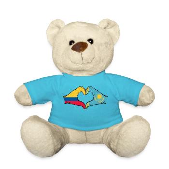 Colombie Kazakhstan drapeau mains forme de coeur - Nounours - bleu outremer - Devant
