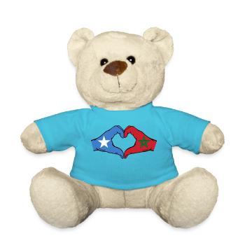 Somalie Maroc Drapeau Mains Coeur Forme - Nounours - bleu outremer - Devant