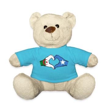 Algerien Somalia Flagge Hände Herzform - Teddy - Atollblau - Vorne
