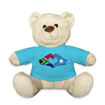 Südafrika Somalia Flagge Hände Herzform used - Teddy - Atollblau - Vorne