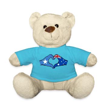 Somalie Australie Drapeau Mains Coeur Forme - Nounours - bleu outremer - Devant