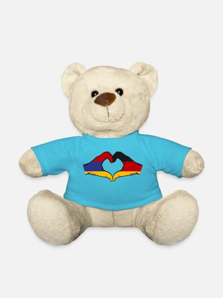 Armenien Deutschland Flagge Hände Herzform - Teddy - Atollblau