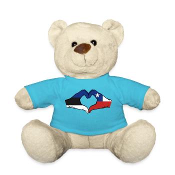 Estonie Chili Drapeau Mains Coeur Forme - Nounours - bleu outremer - Devant