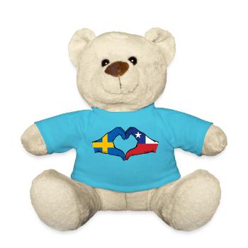 Suède Chili Drapeau Mains Coeur Forme - Nounours - bleu outremer - Devant