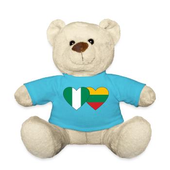 Nigeria Litauen Flagge Herz - Teddy - Atollblau - Vorne