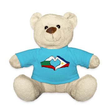 Bulgarien Philippinen Flagge Hände Herzform - Teddy - Atollblau - Vorne