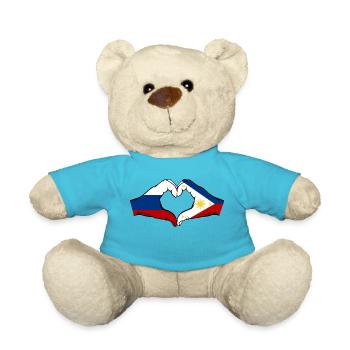 Russland Philippinen Flagge Hände Herzform - Teddy - Atollblau - Vorne
