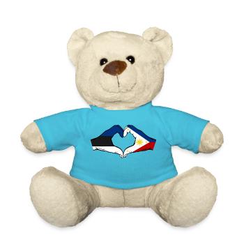 Estland Philippinen Flagge Hände Herzform - Teddy - Atollblau - Vorne