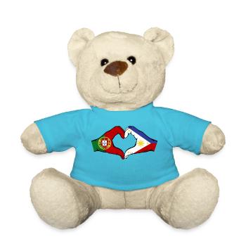 Portugal Philippinen Flagge Hände Herzform - Teddy - Atollblau - Vorne