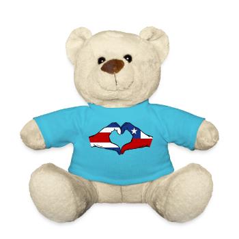 Costa Rica Chili Drapeau Mains Coeur Forme - Nounours - bleu outremer - Devant