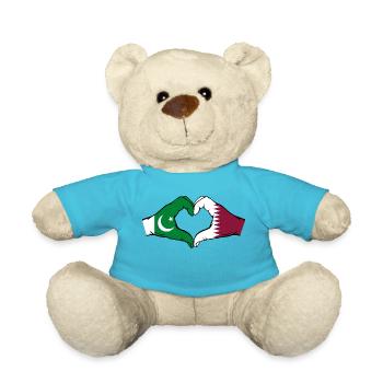 Pakistan Qatar drapeau mains coeur - Nounours - bleu outremer - Devant