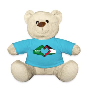 Arabie Saoudite Palestine Drapeau Mains Coeur Forme - Nounours - bleu outremer - Devant