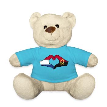 Holland Angola Flagge Hände Herzform - Teddy - Atollblau - Vorne