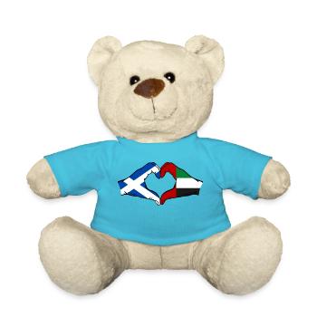 Scotland United Arab Emirates Flag - Teddy Bear - atoll blue - Front