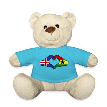 Islande Ghana Drapeau Mains Coeur Forme - Nounours - bleu outremer - Devant