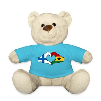 Finlande Ghana Drapeau Mains Coeur Forme - Nounours - bleu outremer - Devant