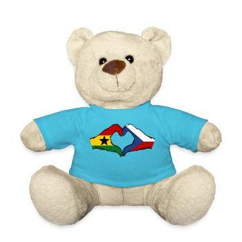 Ghana Tschechien Flagge Hände Herzform - Teddy - Atollblau - Vorne