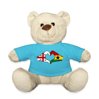 Géorgie Ghana Drapeau Mains Coeur Forme - Nounours - bleu outremer - Devant
