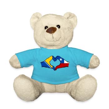 Bosnie Chili Drapeau Mains Coeur Forme - Nounours - bleu outremer - Devant