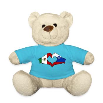 Mexiko Slowenien Flagge Hände Herzform - Teddy - Atollblau - Vorne