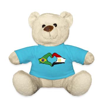 Brésil Égypte Drapeau Mains Coeur Forme - Nounours - bleu outremer - Devant