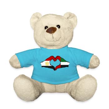 Egypt United Arab Emirates Flag - Teddy Bear - atoll blue - Front