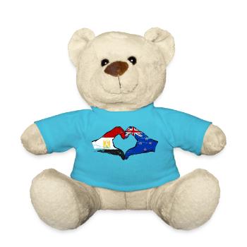 Égypte Nouvelle-Zélande drapeau mains forme de coeur utilisé - Nounours - bleu outremer - Devant