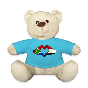 Afrique du Sud Égypte Drapeau Mains Coeur Forme - Nounours - bleu outremer - Devant