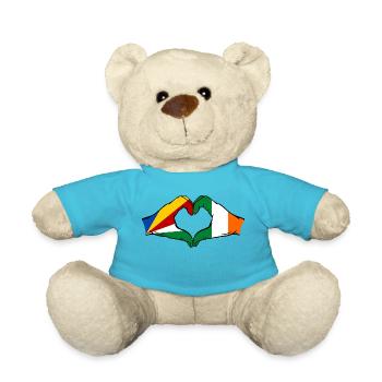 Seychelles Irlande Drapeau Mains Coeur Forme - Nounours - bleu outremer - Devant