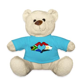 Afrique du Sud Égypte Drapeau Mains Coeur Forme Utilisé - Nounours - bleu outremer - Devant