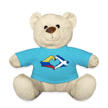 Colombie Ecosse drapeau mains forme de coeur utilisé - Nounours - bleu outremer - Devant