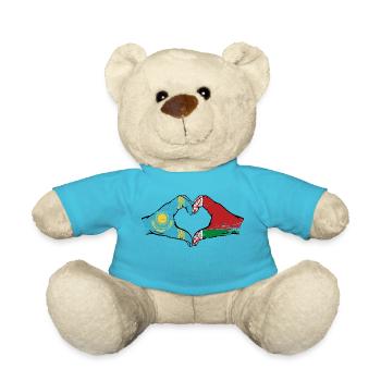 Kazakhstan Biélorussie drapeau mains forme de coeur utilisé - Nounours - bleu outremer - Devant